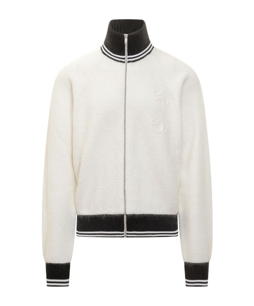 Jil Sander Hn Ls Zip Up Jkt Knitwear In White Wool In White