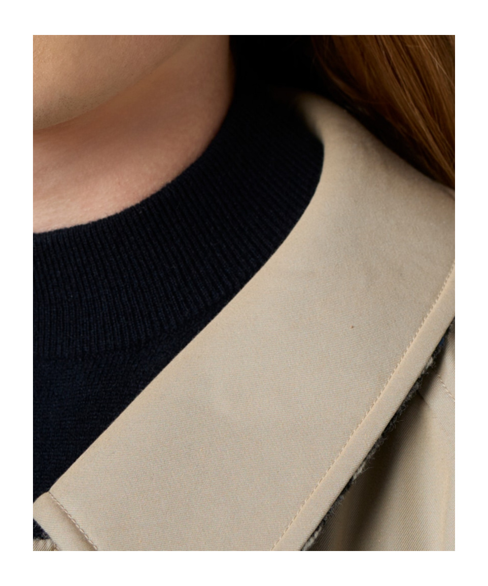 Miu Miu Reversible Twill And Check Trench Coat In Neutral