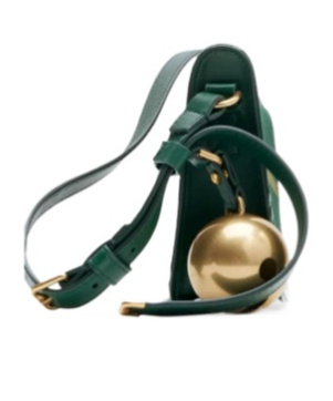 Burberry Mini Shield Checked Crossbody Bag In Green