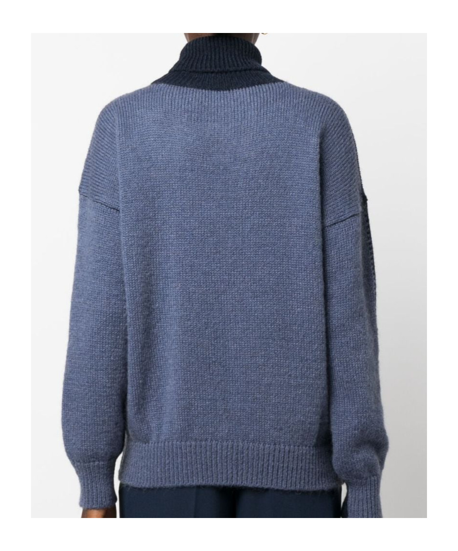 ALYSI TWO-TONE ROLL-NECK JUMPER 