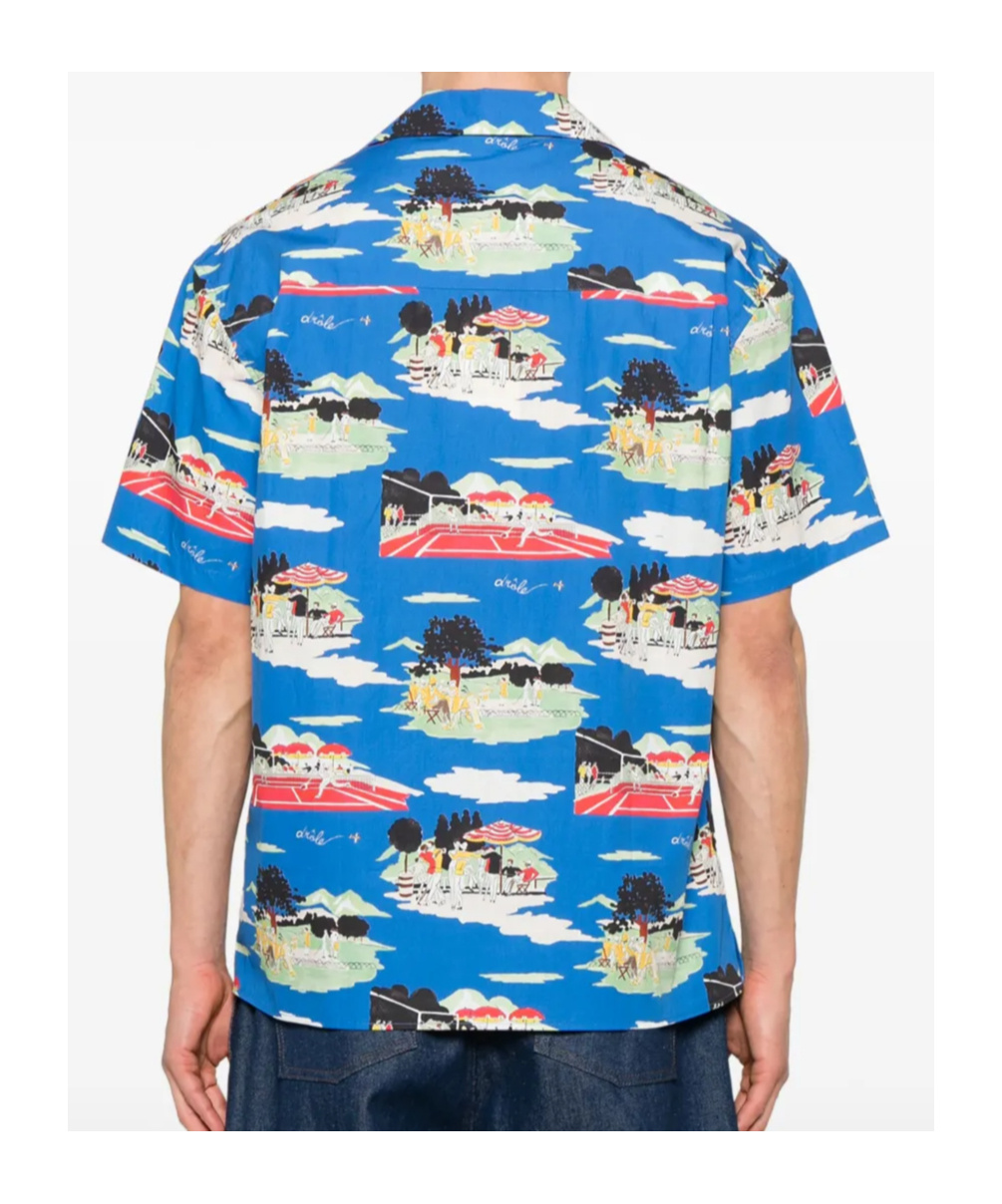 Drôle De Monsieur Printed Shirt In Blue