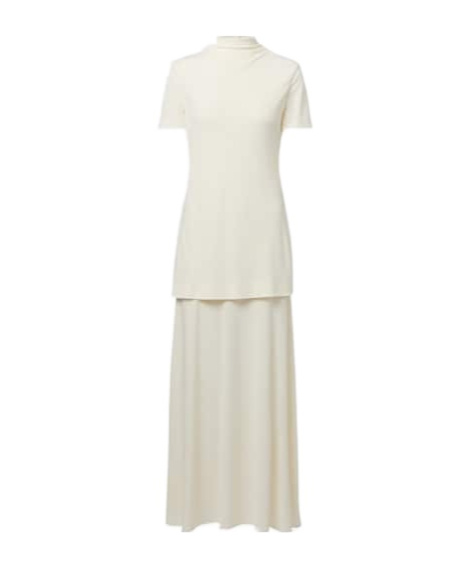 Jil Sander Layered Crêpe Maxi Dress In White
