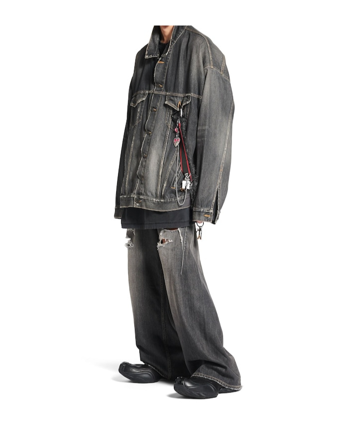 Balenciaga Oversized Denim Jacket Vintage Charms