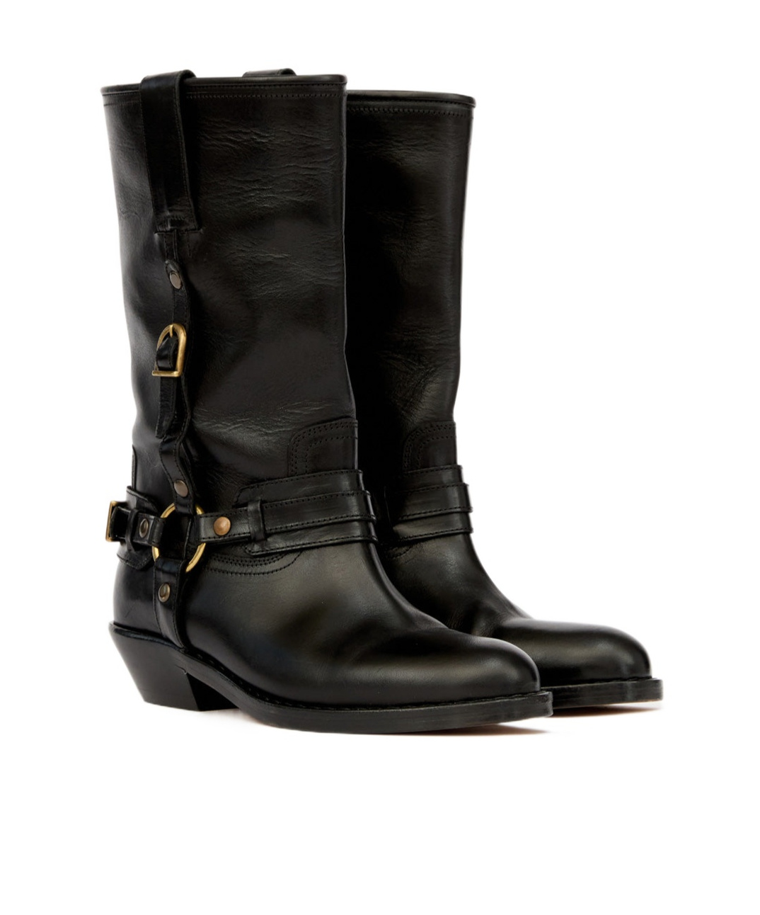 Isabel Marant Knee-high Leather Boots With Buckle Detail In Black