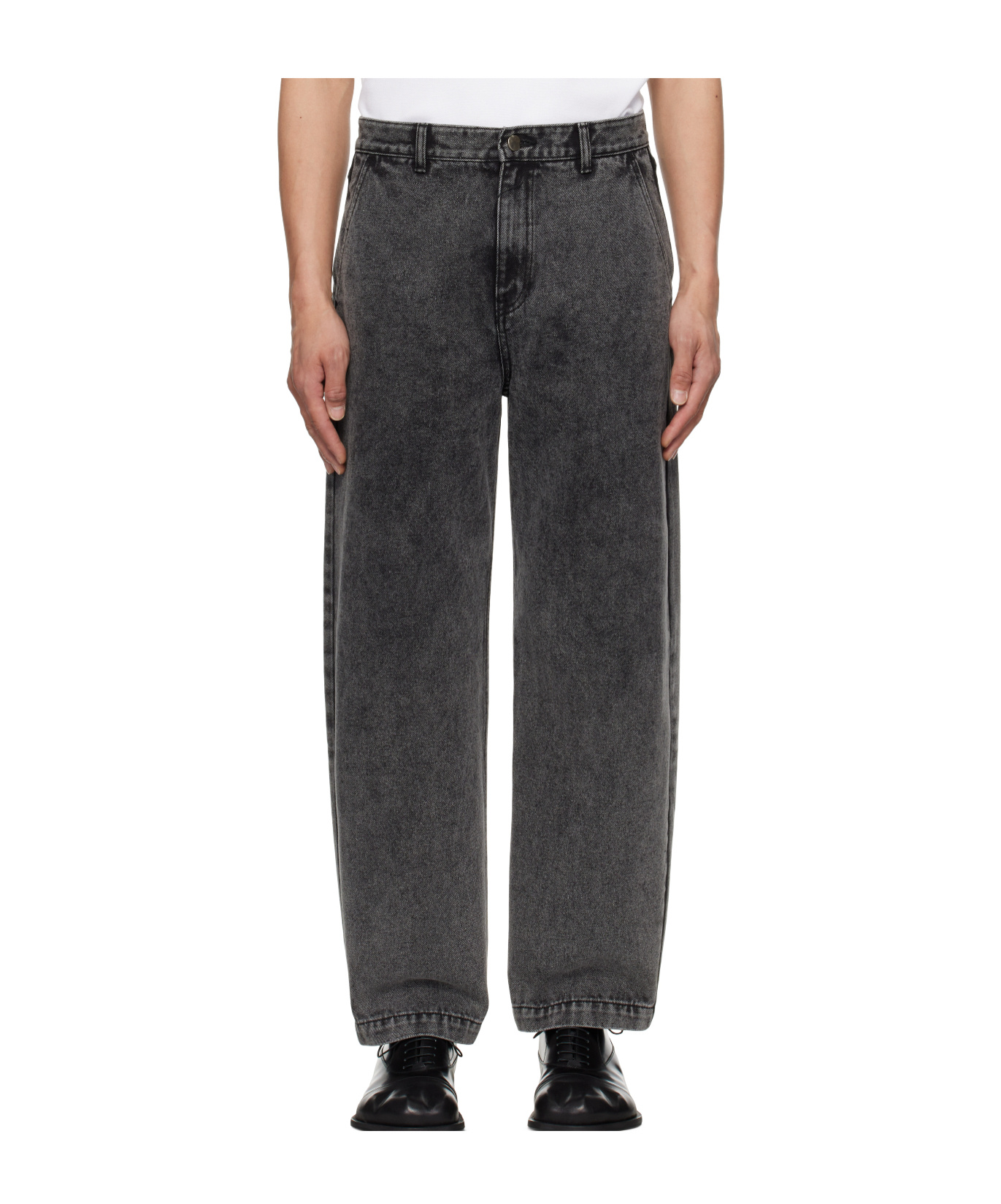 Ader Error Denim Trousers With Belt Loops In Black