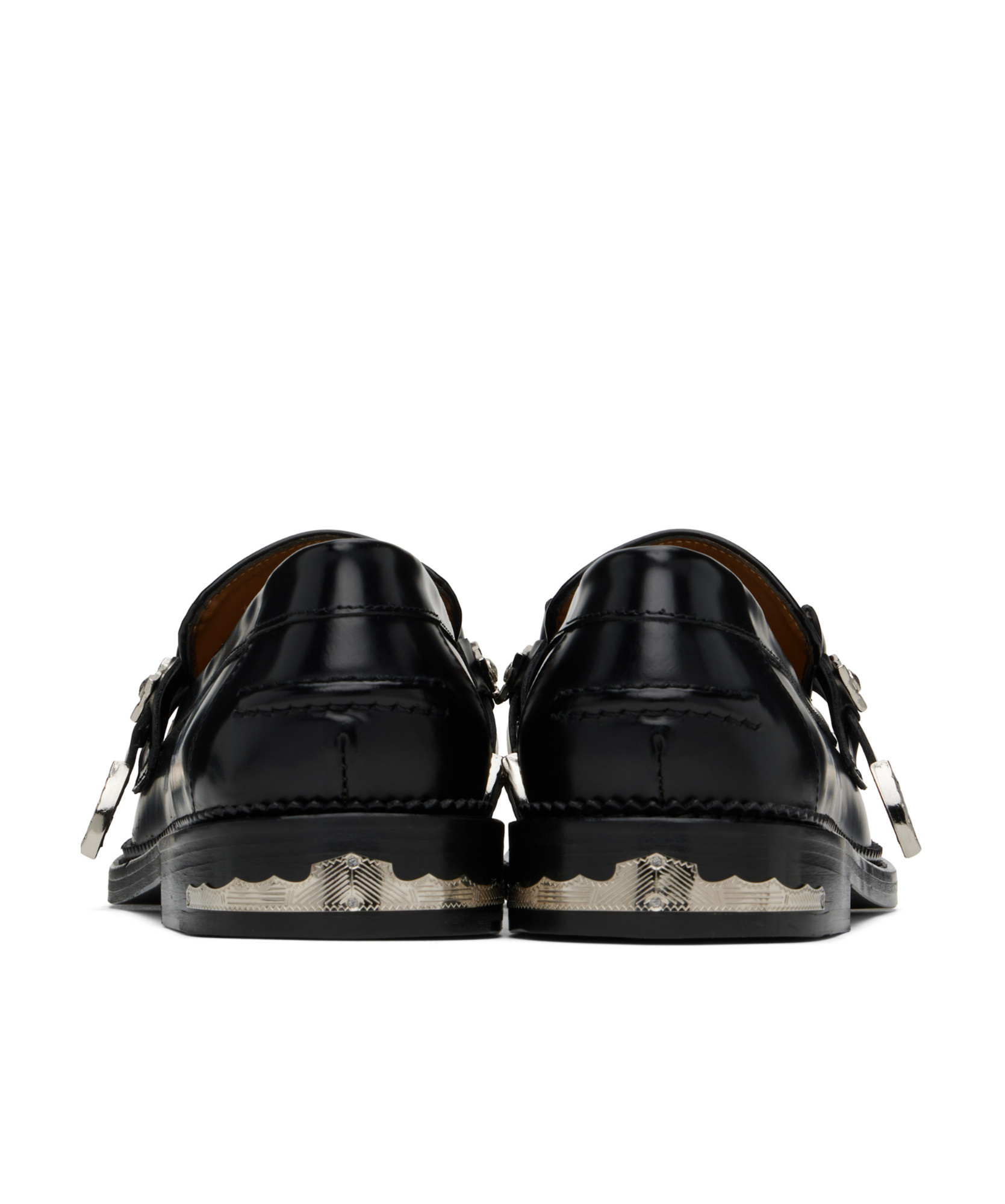 Toga Virilis Metallic-buckle Leather Loafers In Black