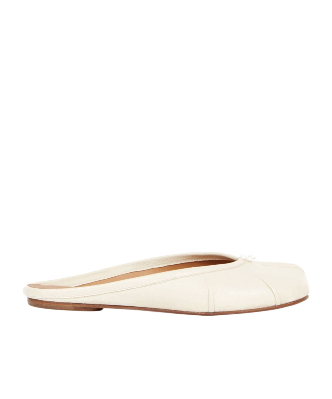 Maison Margiela Tabi Calf Leather Flat Mules In Neutral