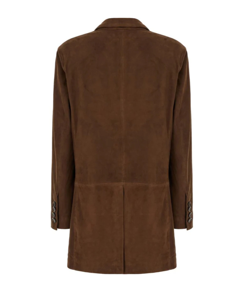 Giuseppe Di Morabito Suede Button Blazer In Brown