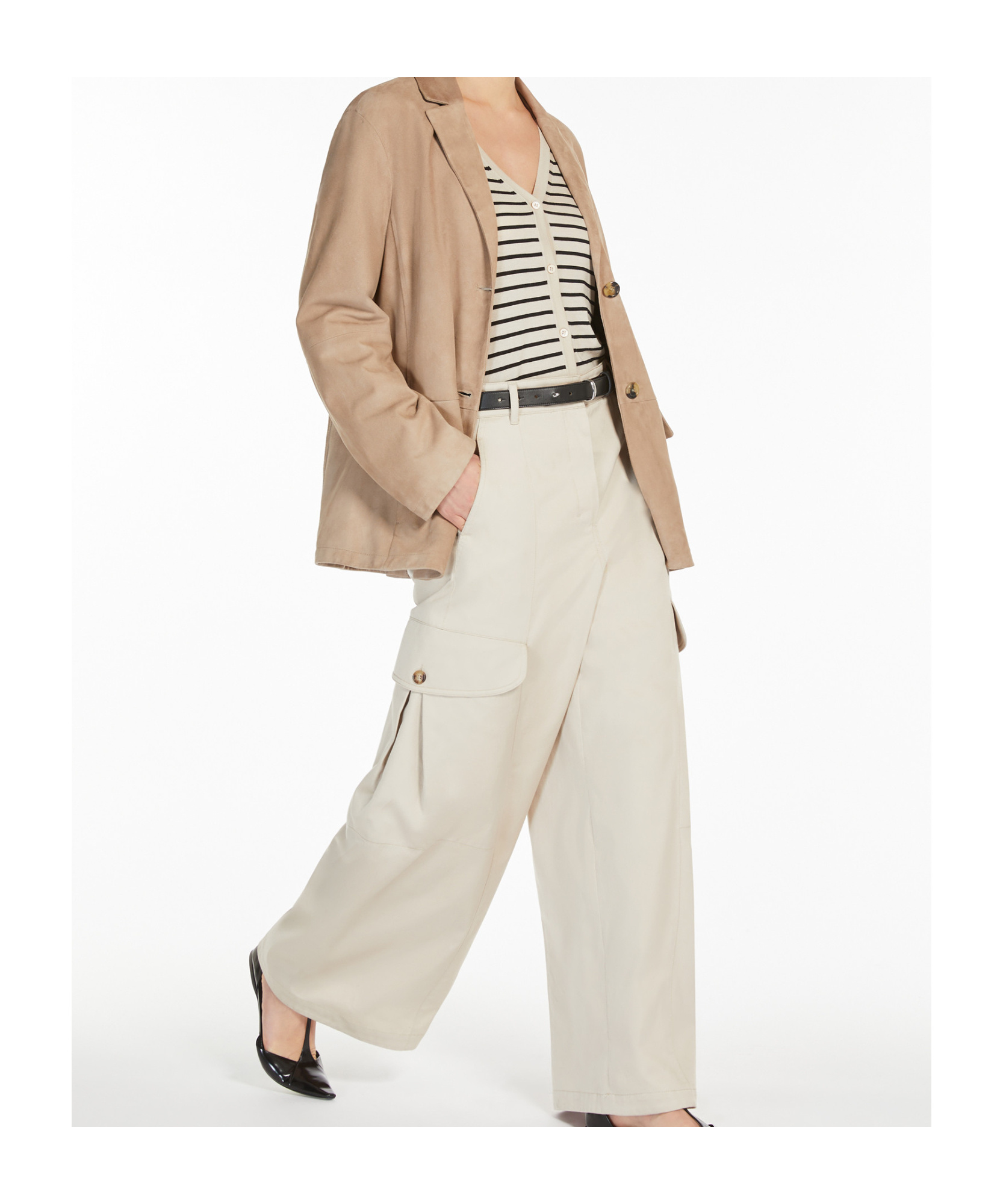 Max Mara Thin Wool Cardigan In White