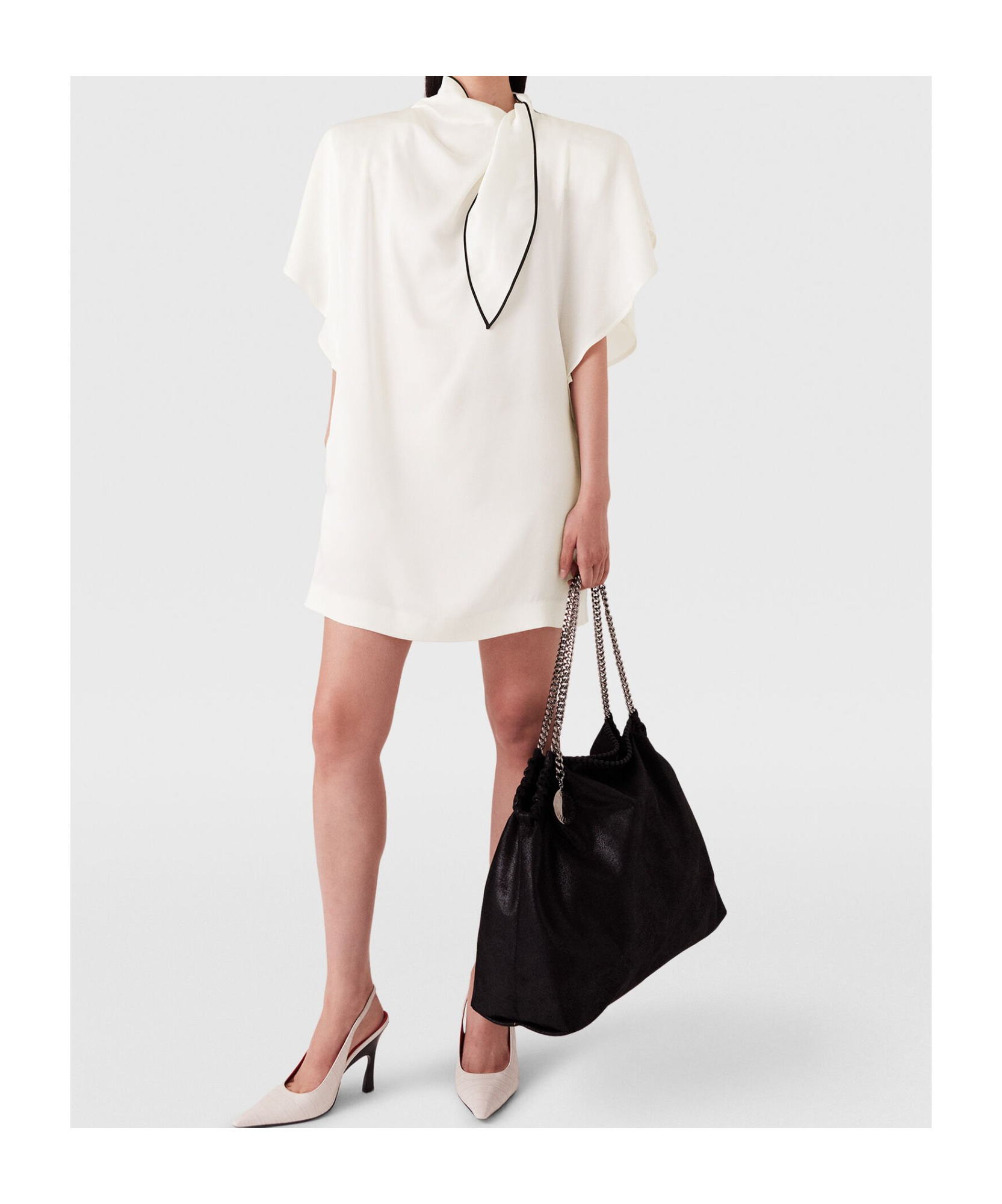Stella Mccartney Mock-neck Mini Dress In White