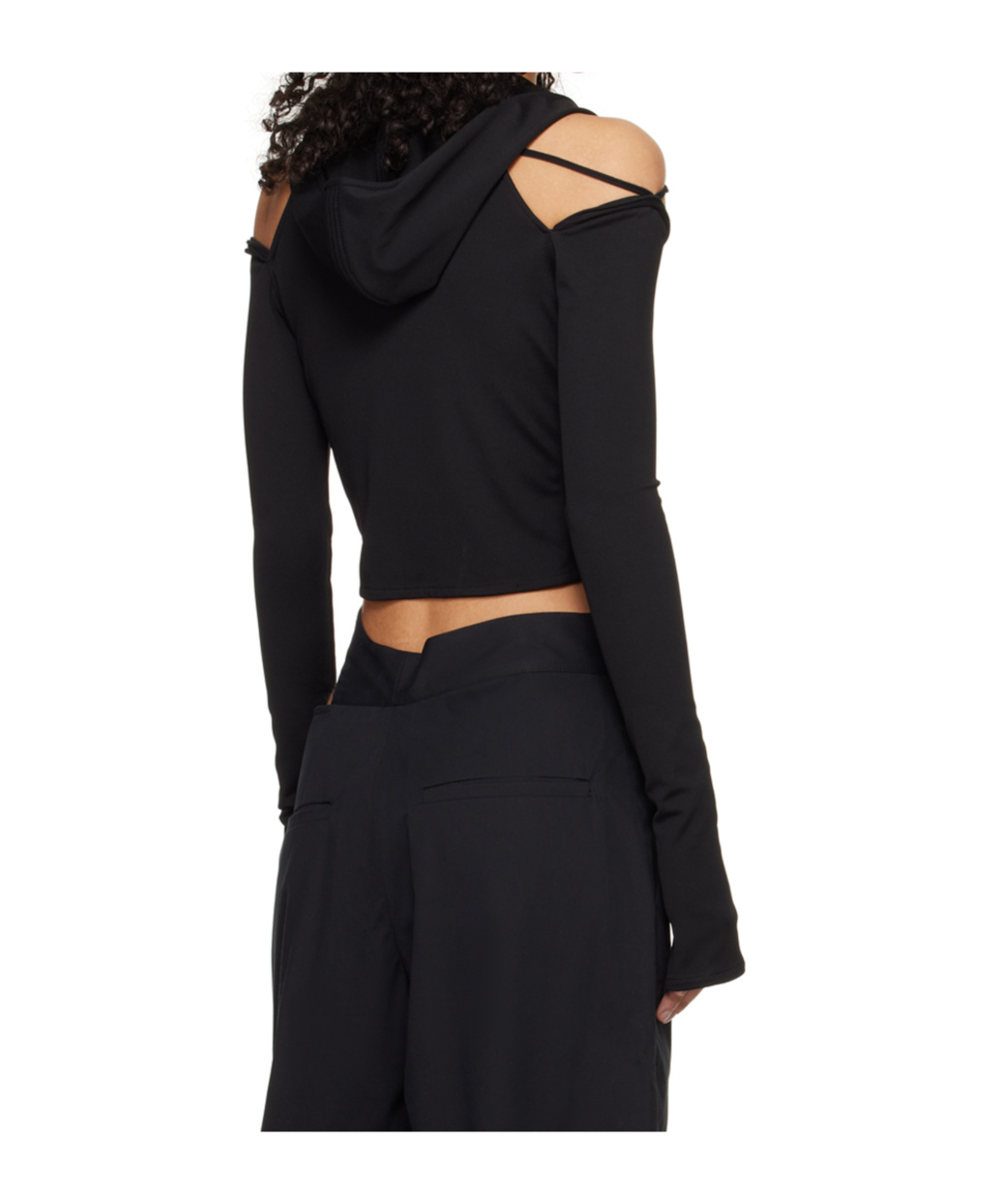 Jade Cropper Cropped-top Mit Kapuze In Black