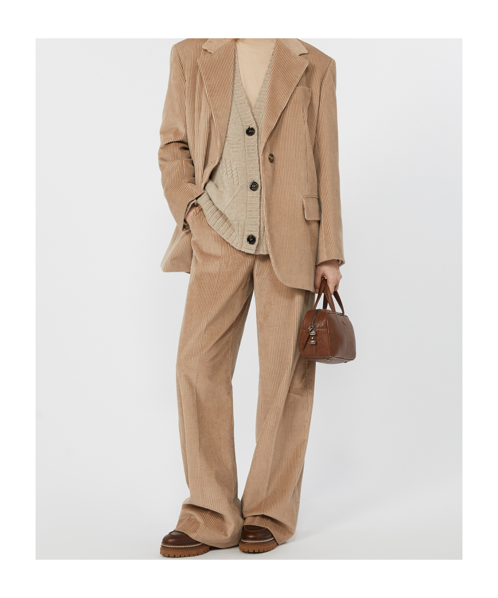 Weekend Max Mara Corduroy Casual Pants In Brown