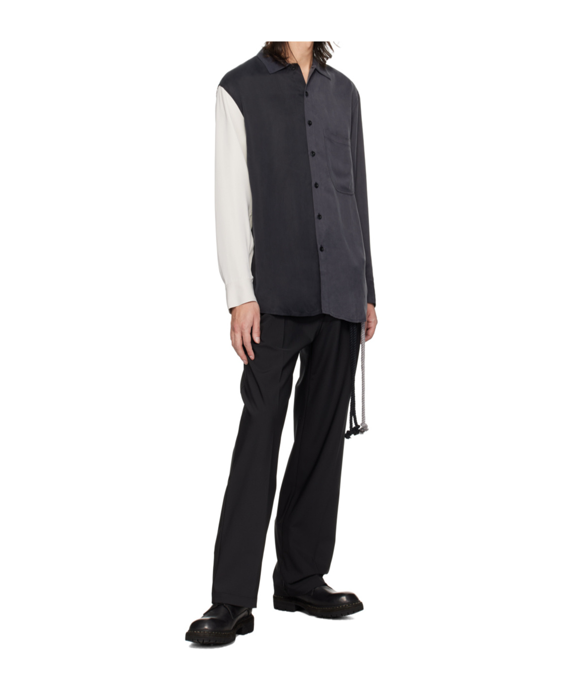 Shop Song For The Mute Paneled Long-sleeved Shirt