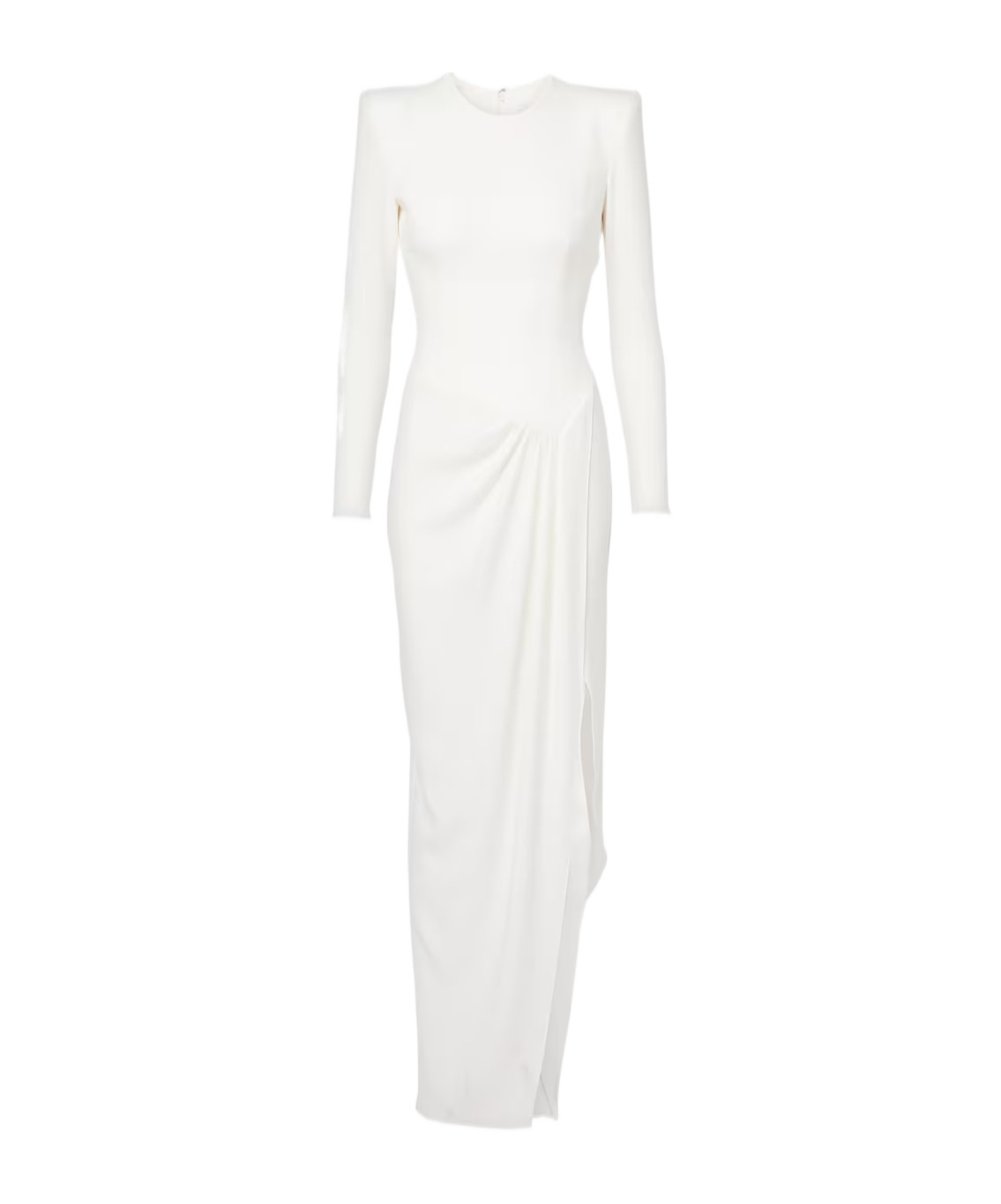 Alex Perry Asymmetric Draped Crepe Gown In White