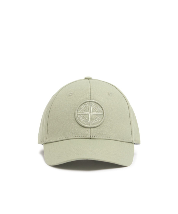 Stone Island Cotton Baseball Cap In Green