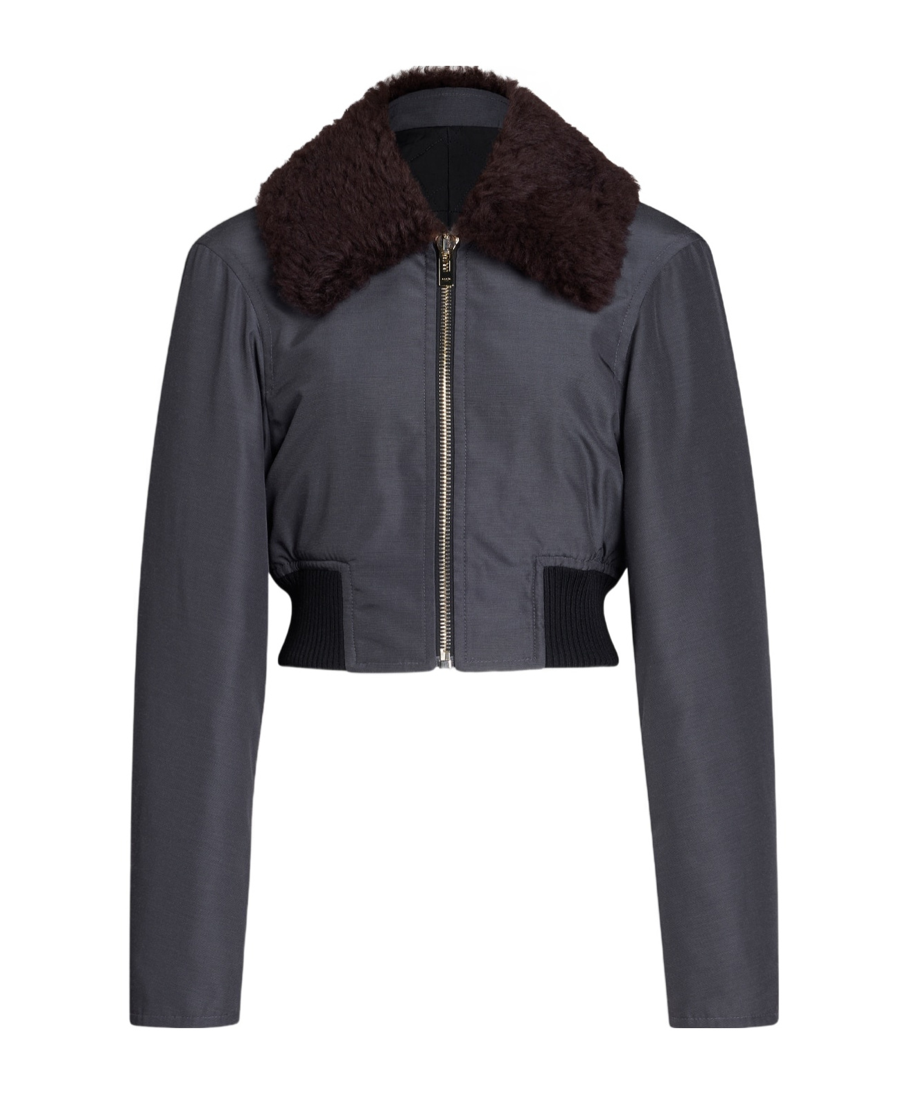 Alaïa Nylon Aviator Bomber In Blue