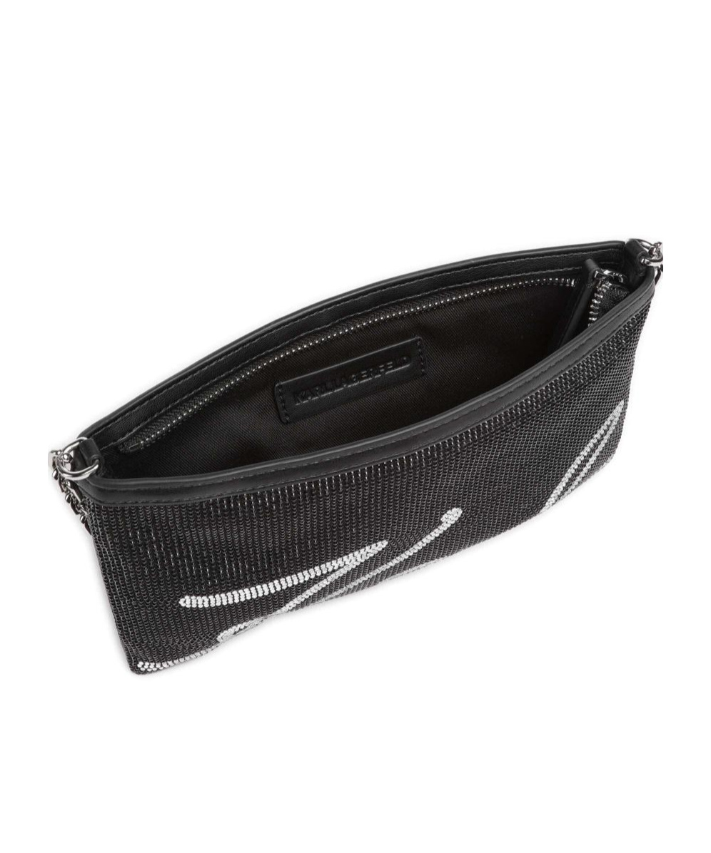 Karl Lagerfeld Logo Shoulder Bag In Black