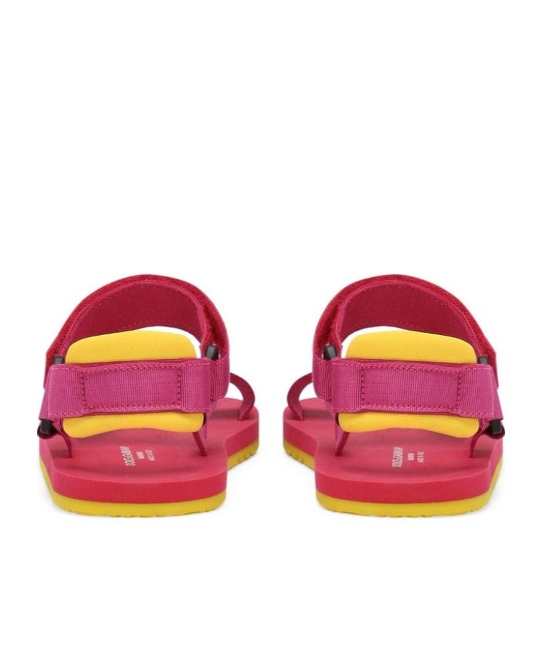 Dolce & Gabbana Logo-embroidered Touch-strap Sandals In Pink