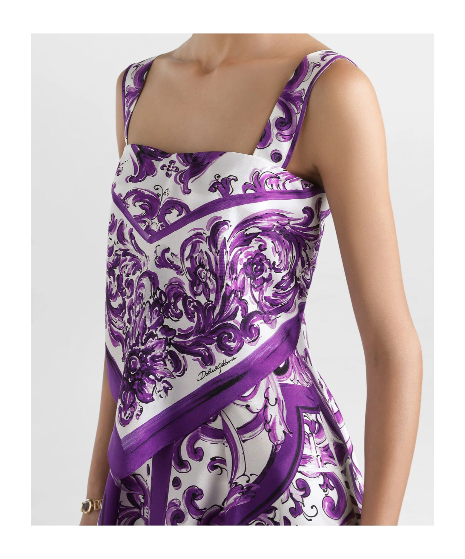 Dolce & Gabbana Majolica-print Midi Dress In Multi