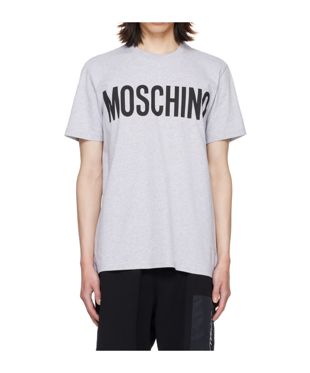 Moschino Gray Bonded Logo T-shirt In White