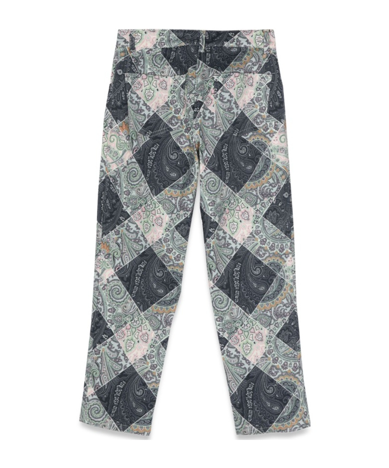 Shop Etro Kids Patterned Fabric Trousers In Gray