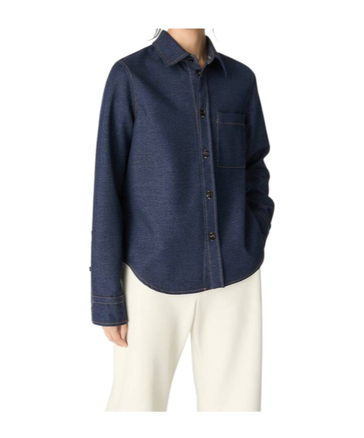 Bottega Veneta Melange Wool Cotton Drill Button-down Shirt