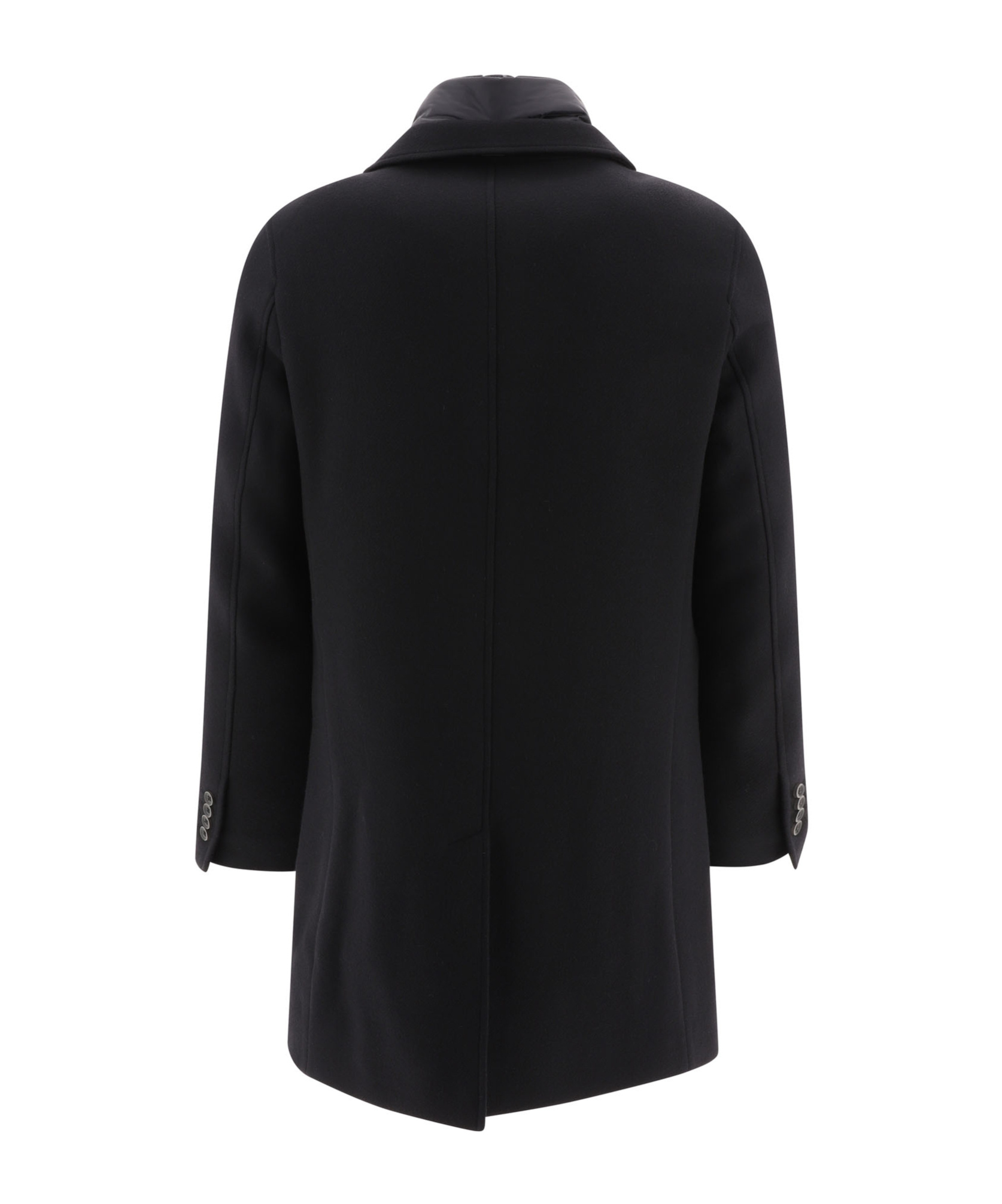 Herno Durable Long Sleeve Coat With Notched Lapels In Black