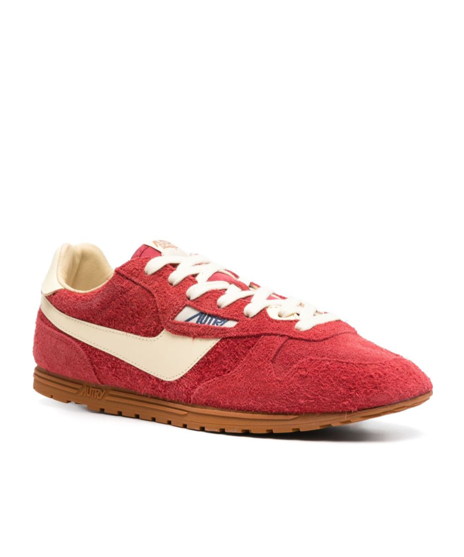 Autry Windspin Sneakers In Suede And Parrot Leather And Rutabaga