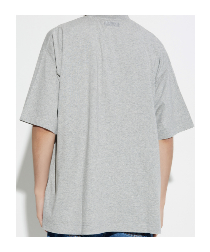 Vetements Goth Oversized Tee Grey Melange In Gray