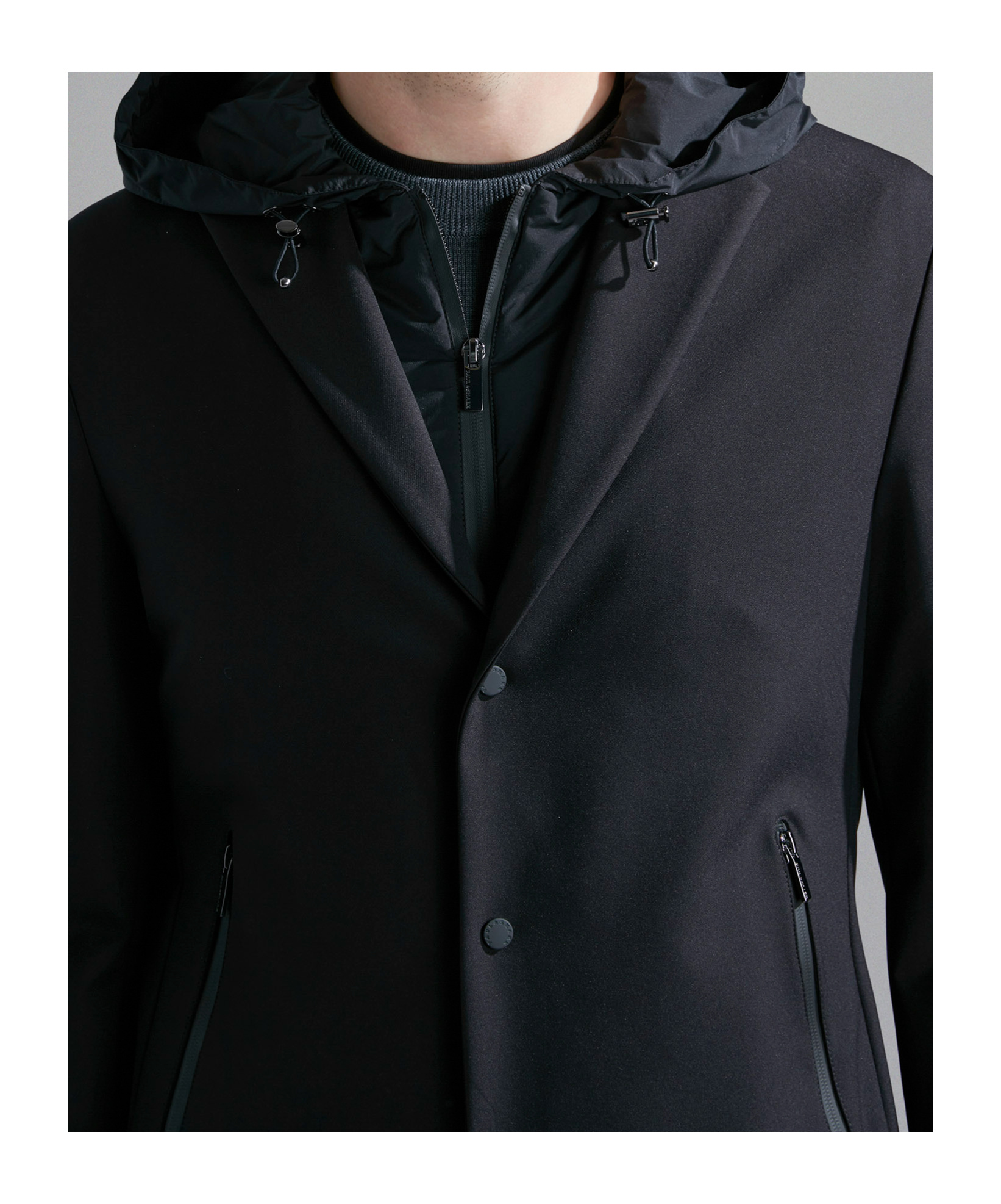 Shop Paul & Shark Long-sleeved Casual Jacket In Black