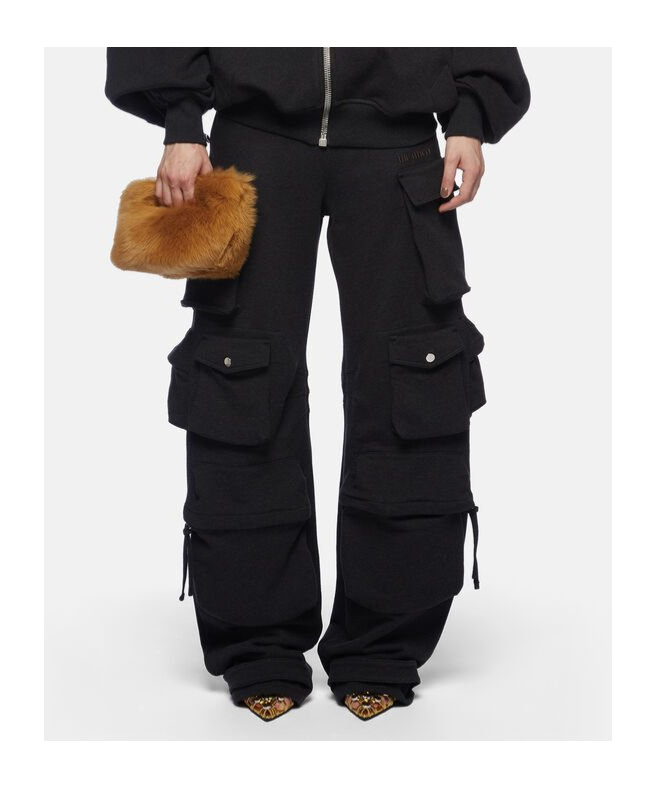 Shop Attico Elastic Waist Casual Pants In Black