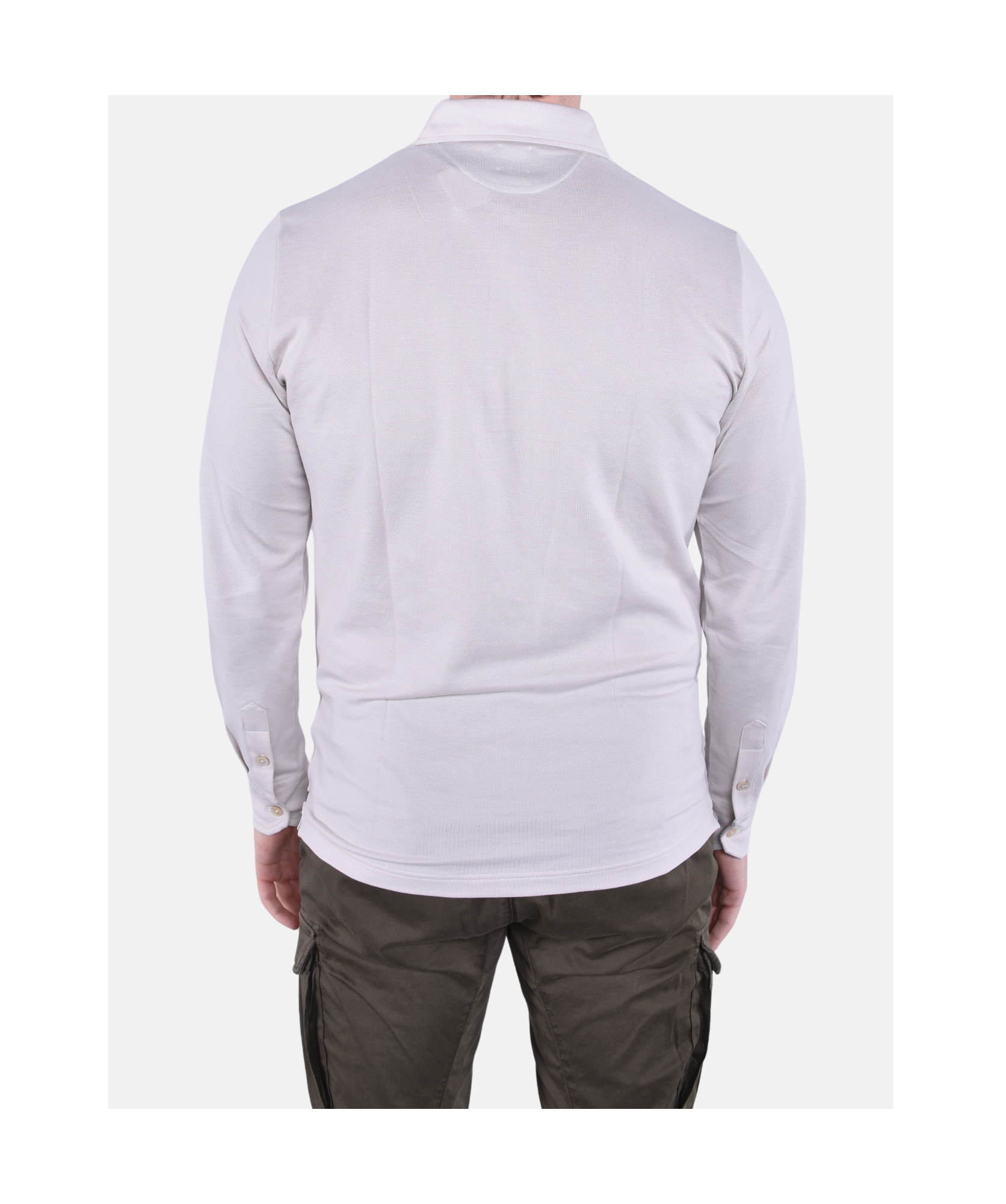 Eleventy Polo In Cotone Manica Lunga In White