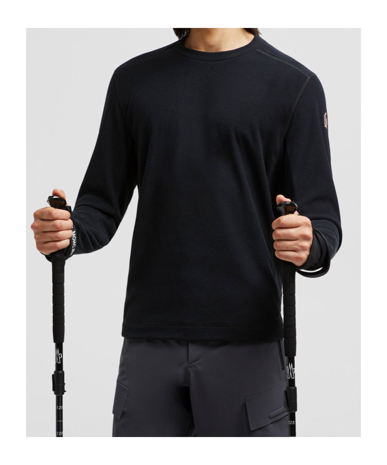 Moncler Logo-patch Performance Sweatshirt In Black