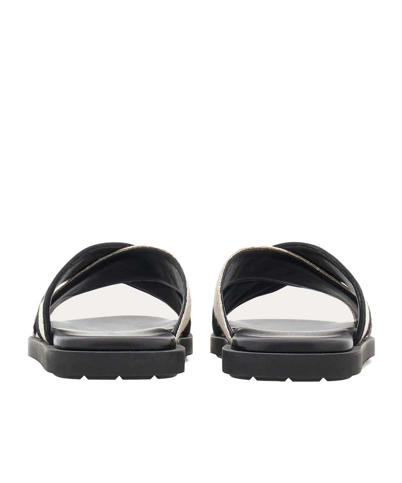 Ferragamo Cross-strap Slippers In Black