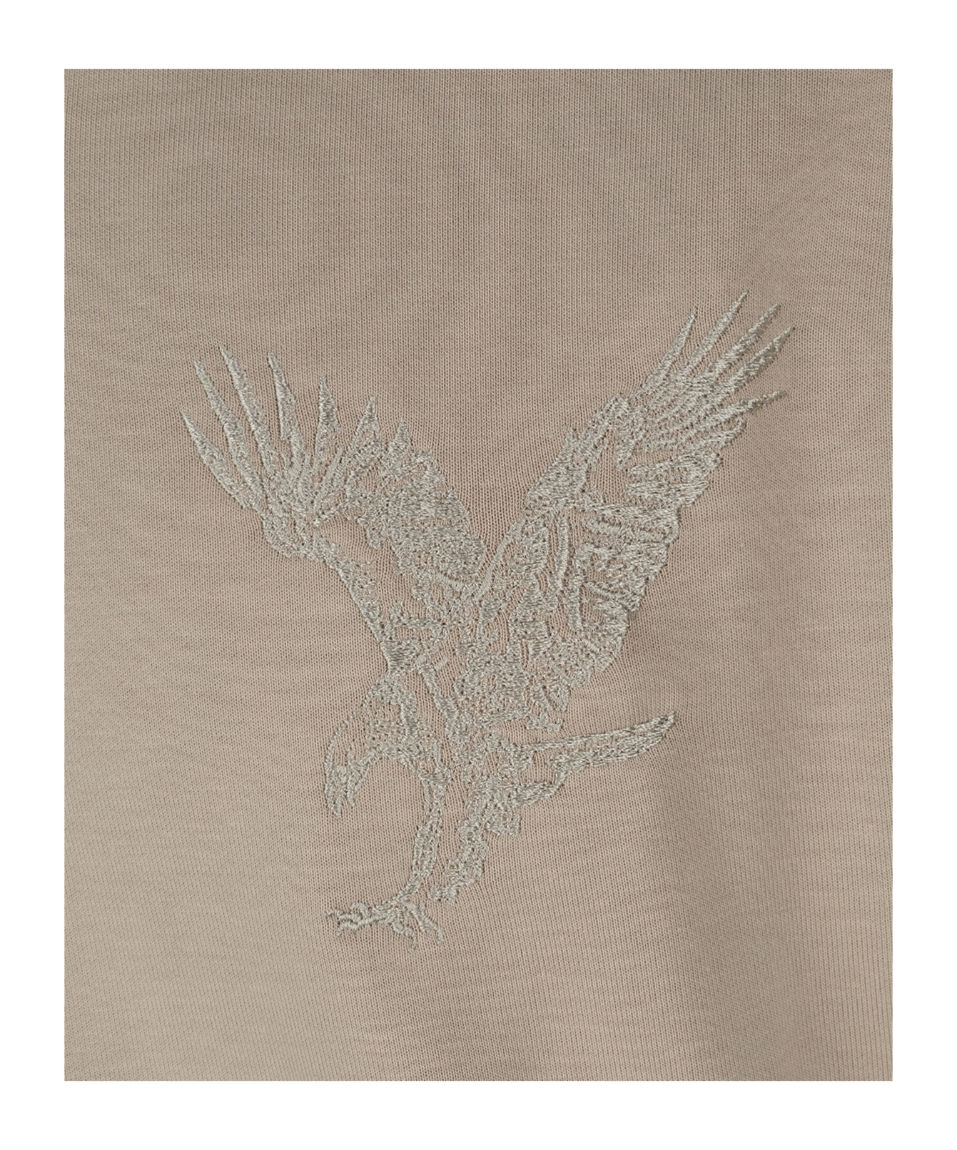 Armani Exchange Embroidered Hooded Sweater With Ribbed Finish In Nude