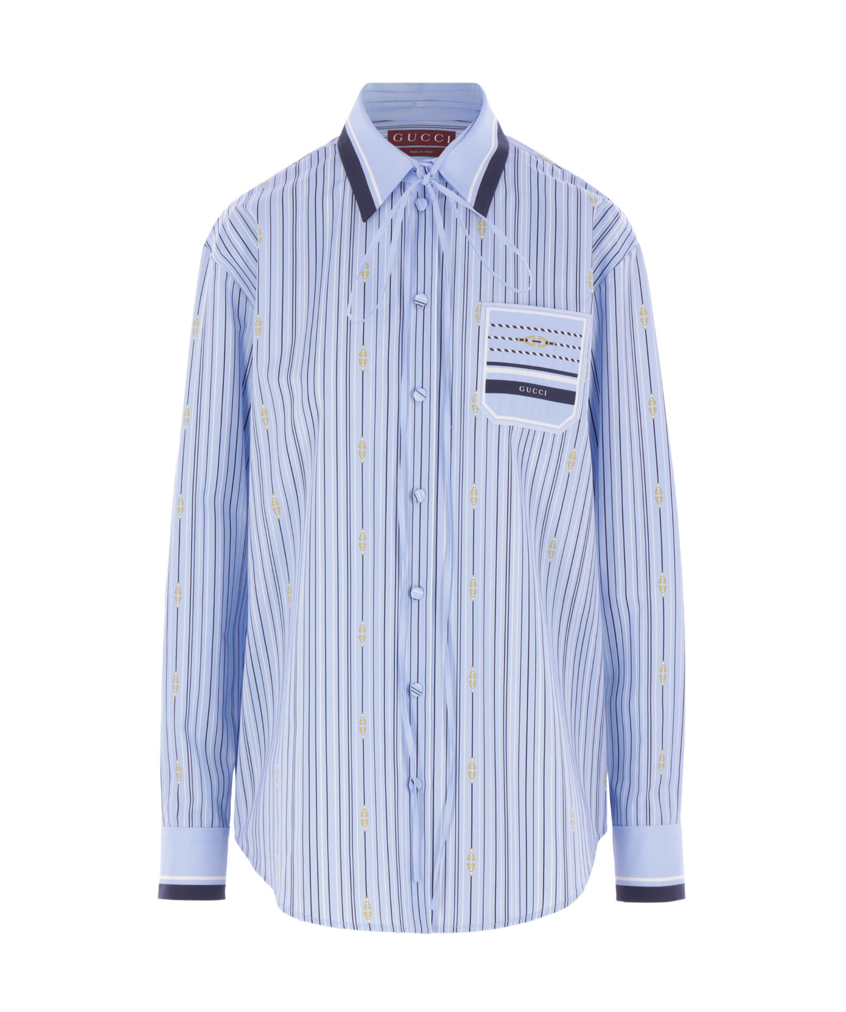 Gucci Striped Shirt In Blue