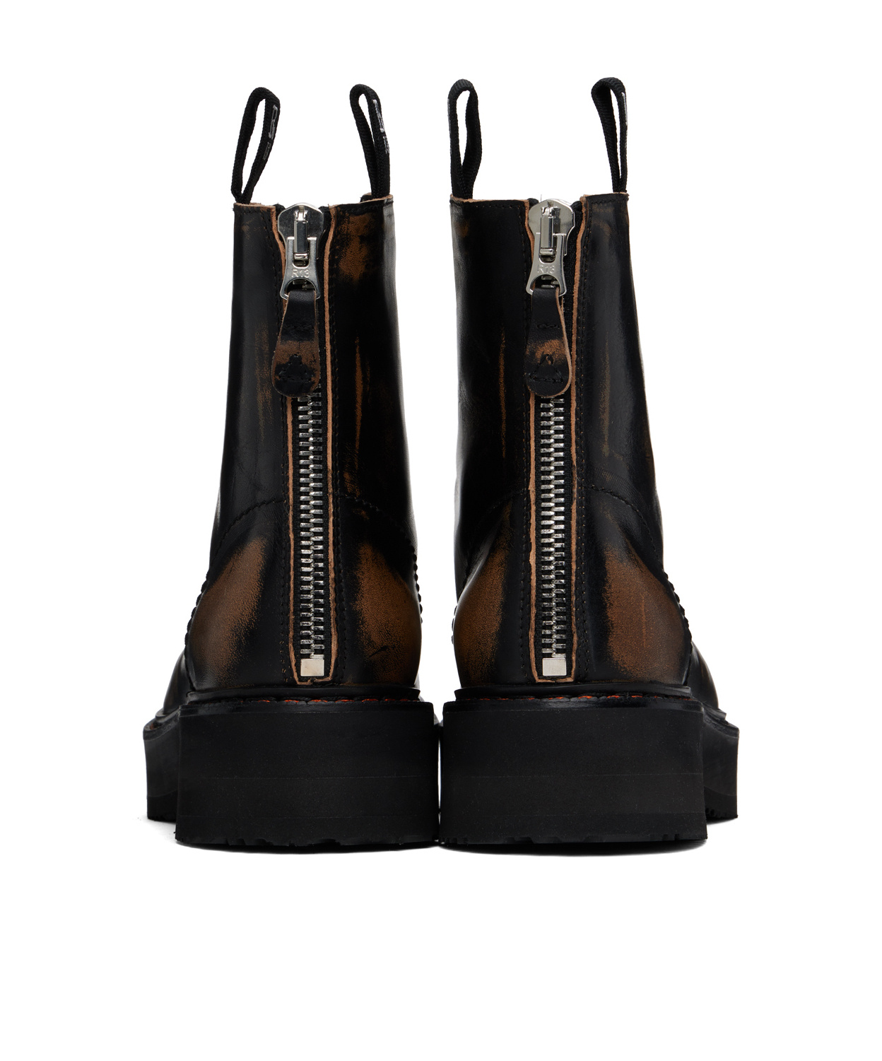 R13 Single Stack Ankle Boots In Black