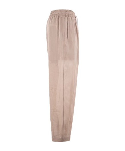 Brunello Cucinelli Drawstring Design Casual Pants In Nude