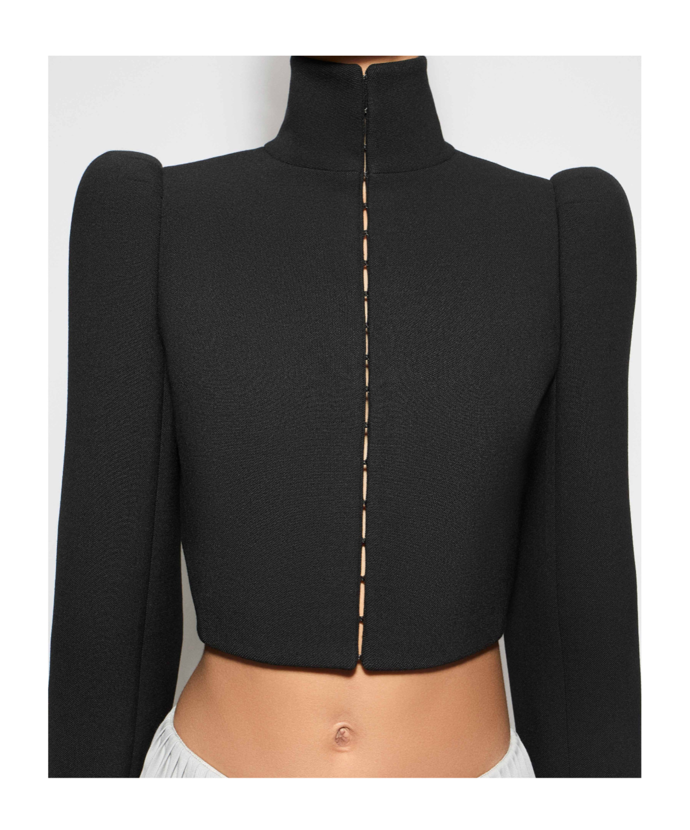 Alaïa Wool High Neck Jacket In Black