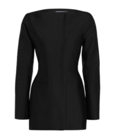 Jacquemus Belted Waist Dress With Back Belt Detail In Black