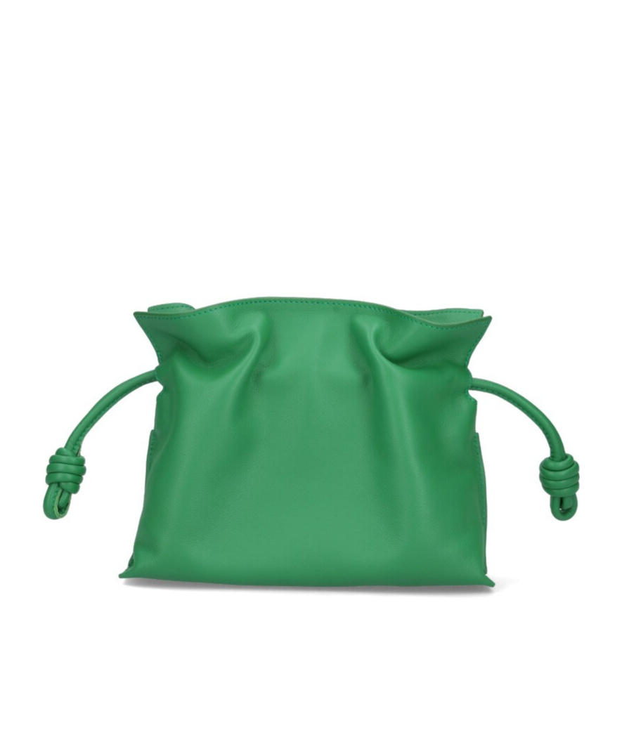 Loewe Mini Puzzle Leather Shoulder Bag In Green