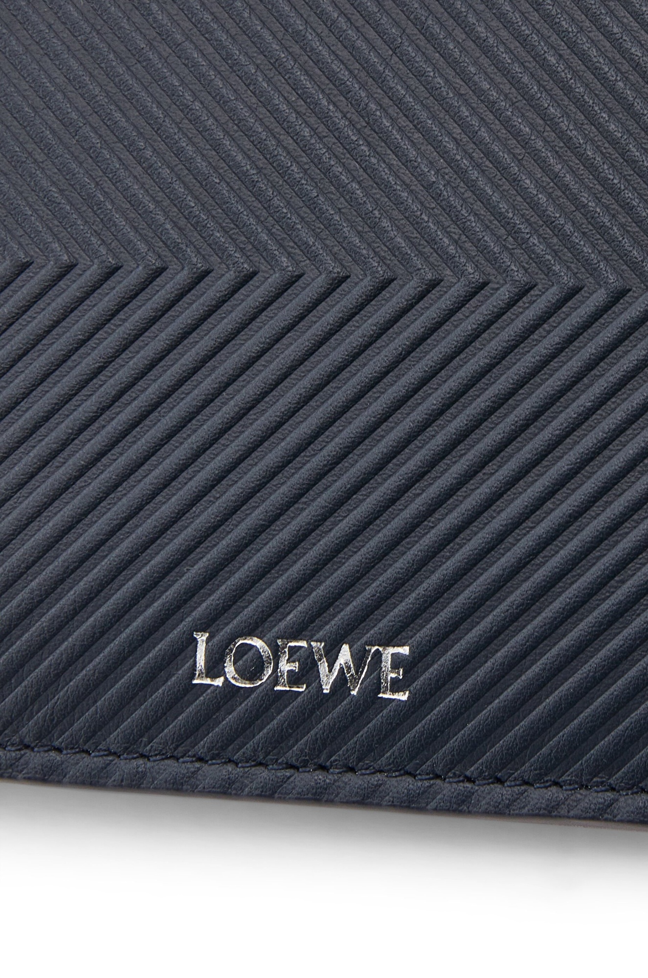 Loewe Texture Calfskin Double Fold Wallet In Black