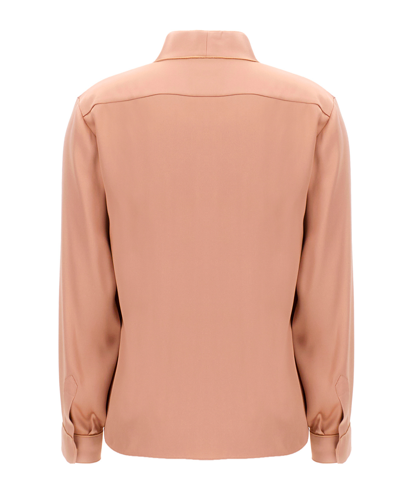 Giorgio Armani Silk Blouse Draped V Neckline In Nude