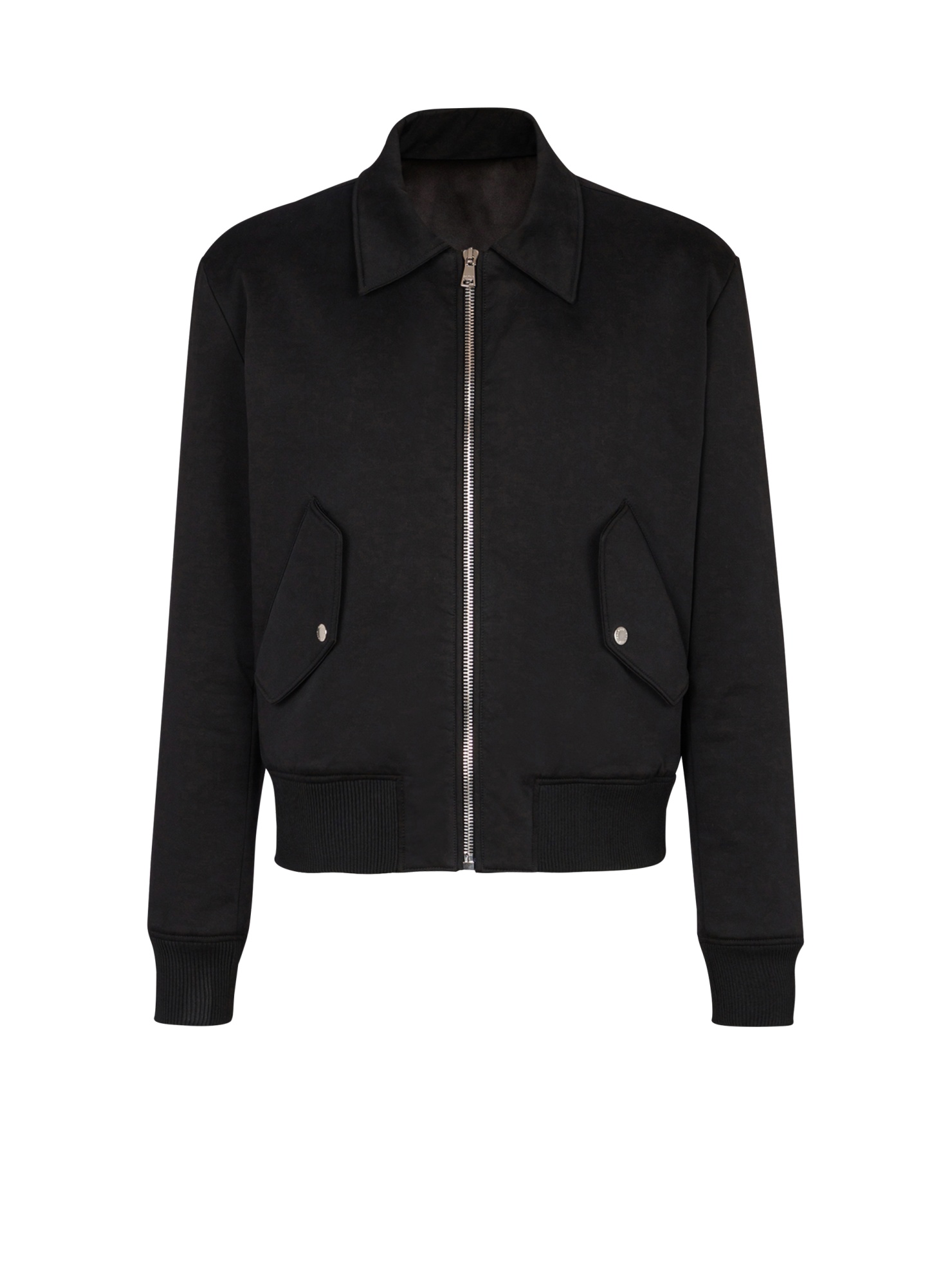 Balmain Navy Embroidery Bomber Jacket In Black