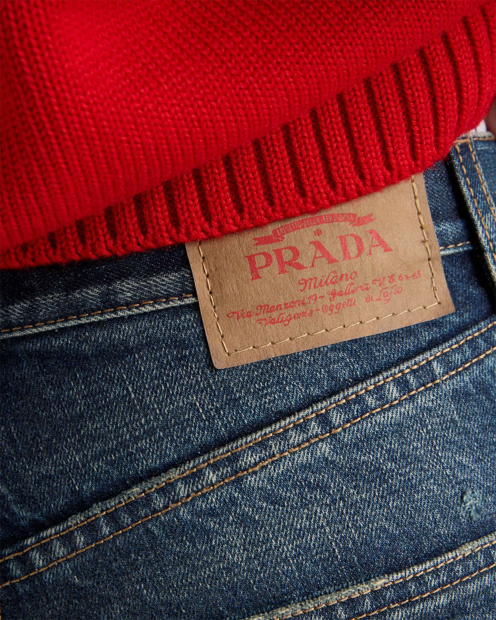 Prada Five Pocket Trousers With Distressed Faded Effect In Blue
