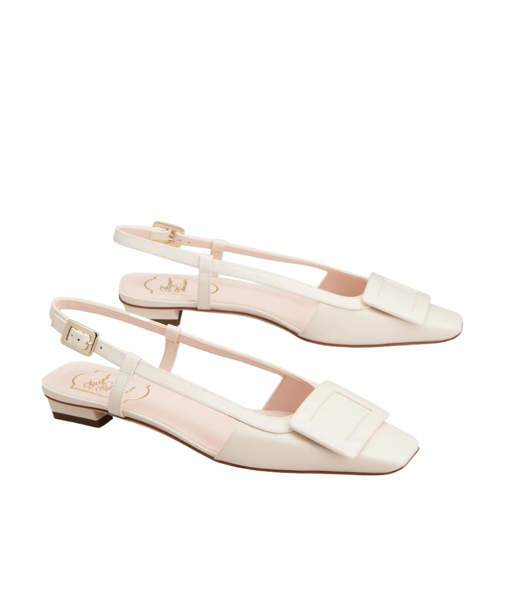 Roger Vivier Belle Viver Slingback Ballerinas In Leather