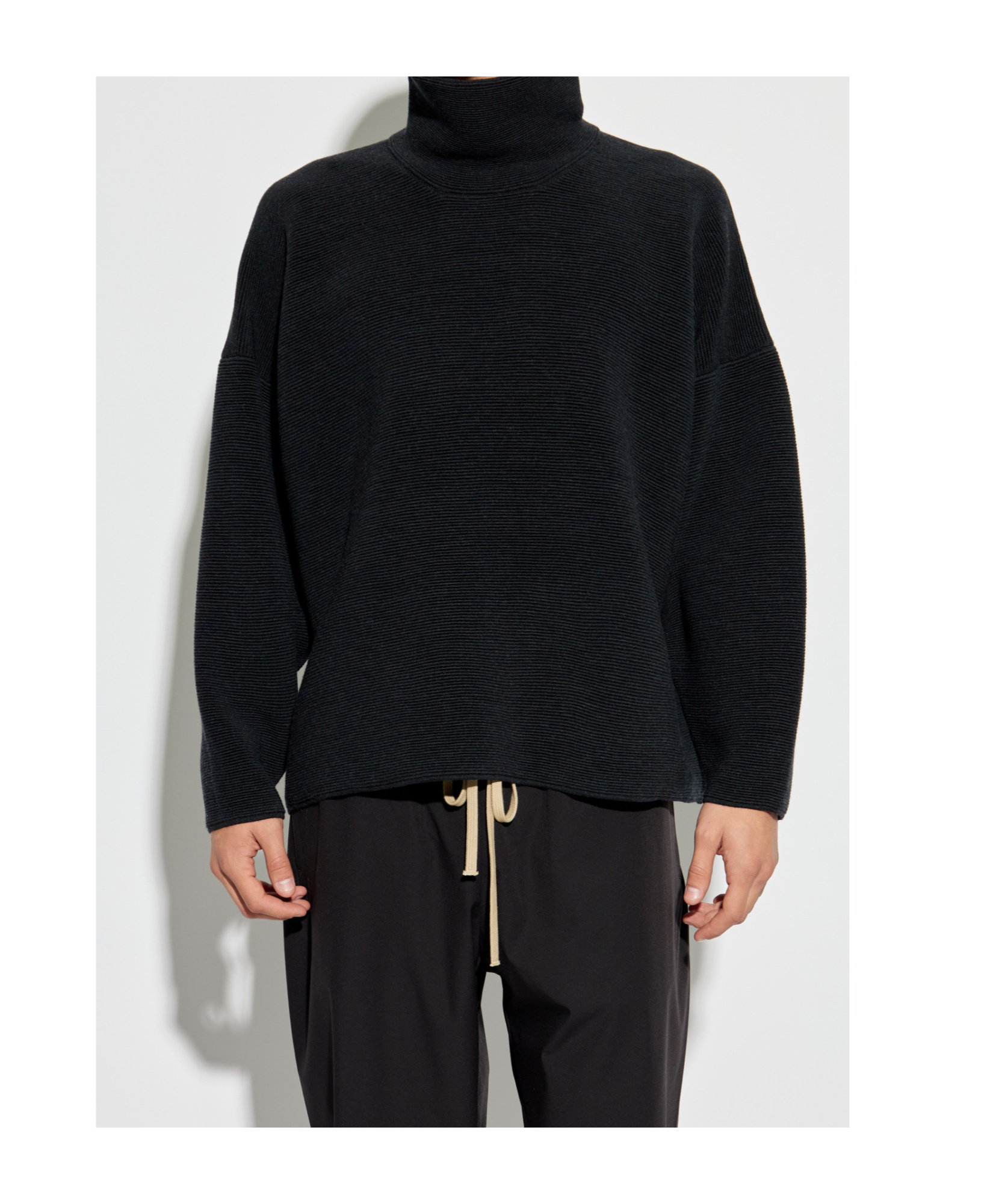 Fear Of God High-neck Ottoman Pullover In Black