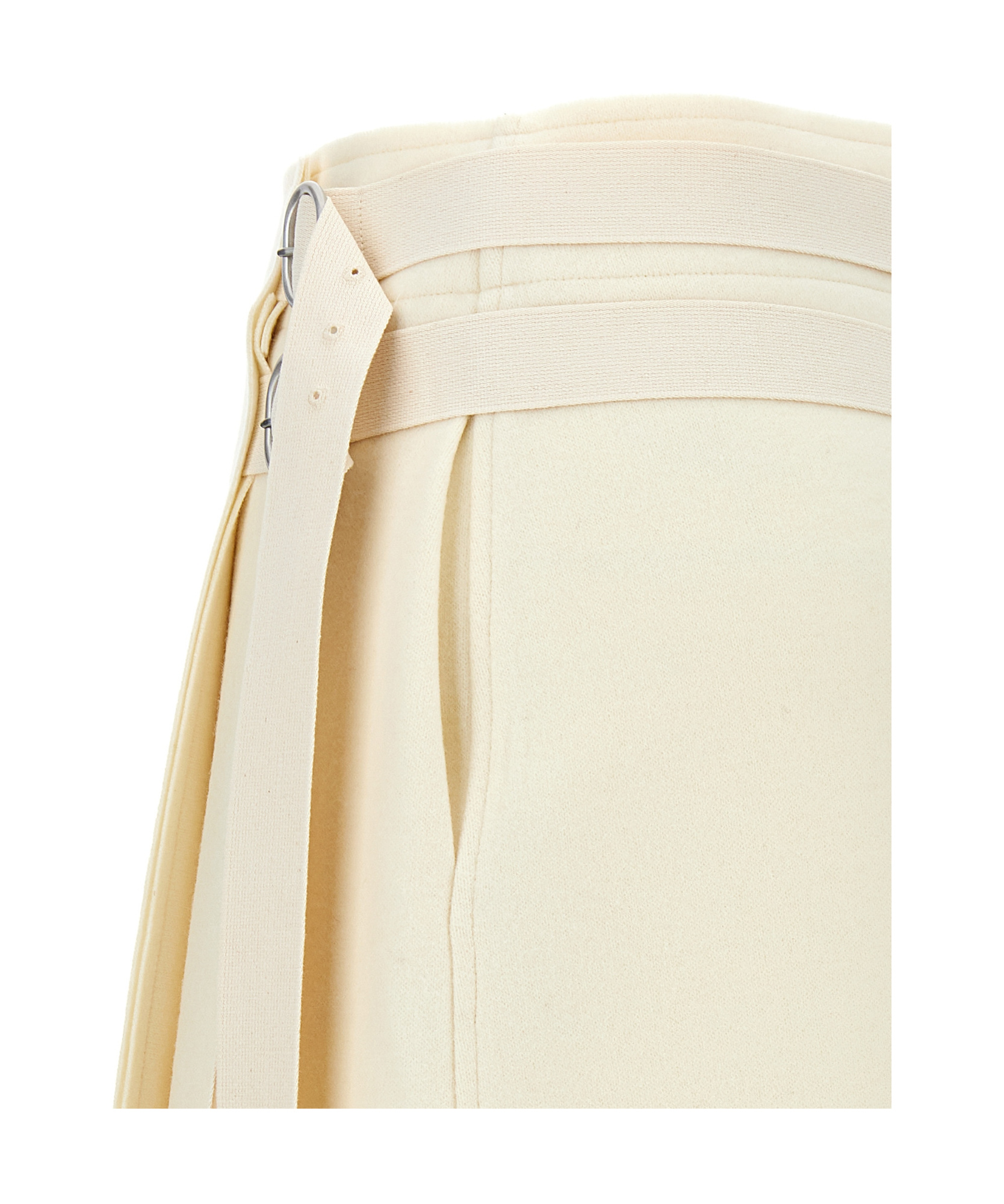 Jil Sander Waist Belt Knee-length Skirt With Side Buckle In White