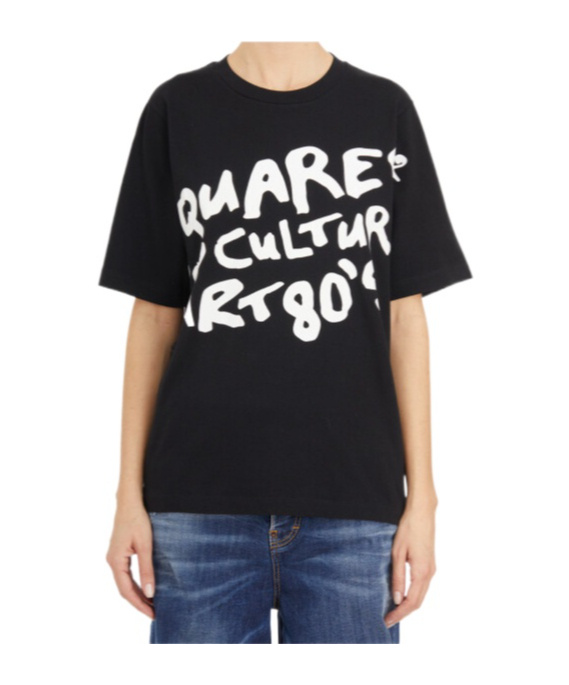 Shop Dsquared2 Logo Printed Crewneck T-shirt In Black
