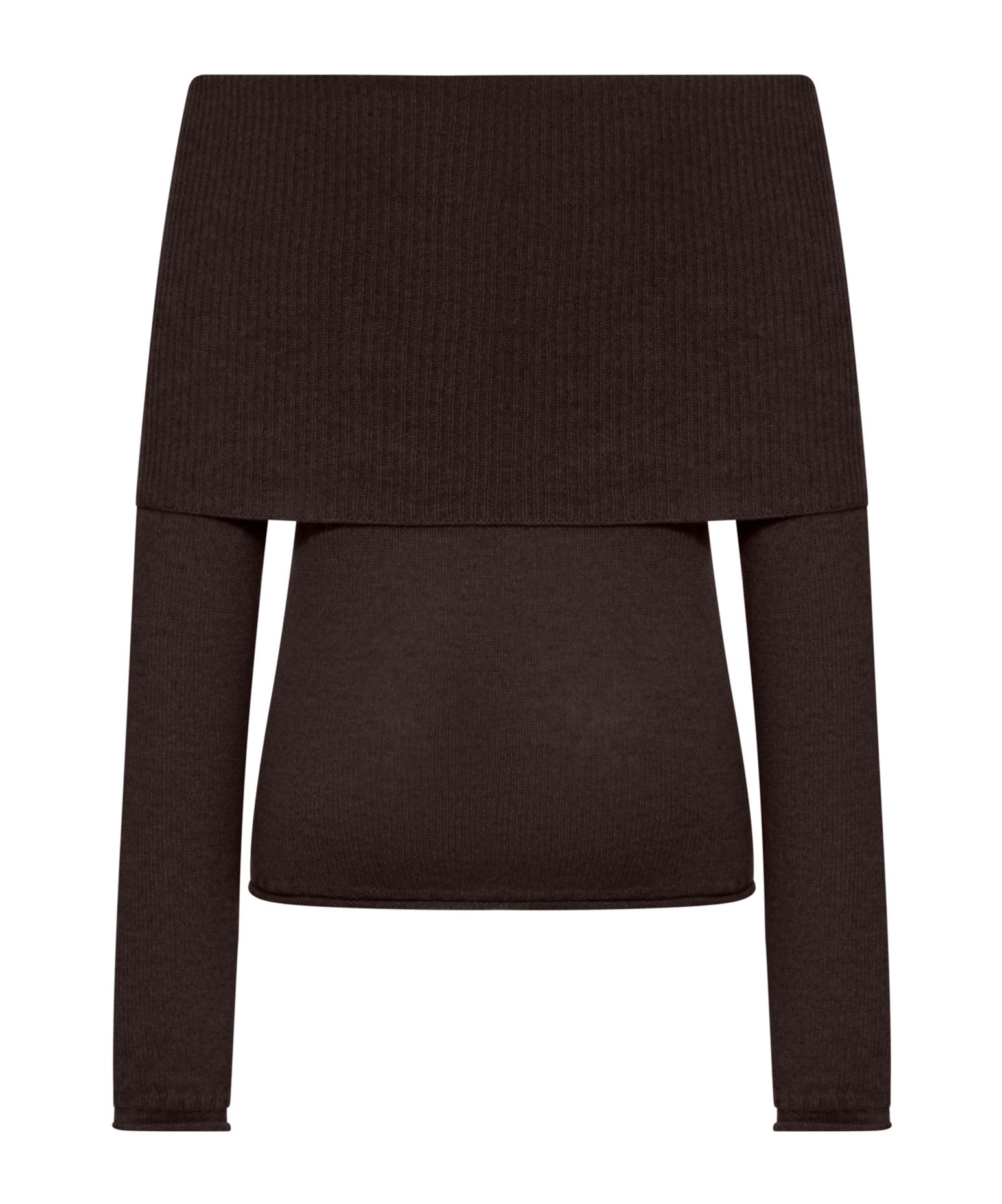 Roberto Collina Long Sleeve Boat Neck Sweater In Brown